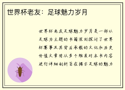 世界杯老友：足球魅力岁月